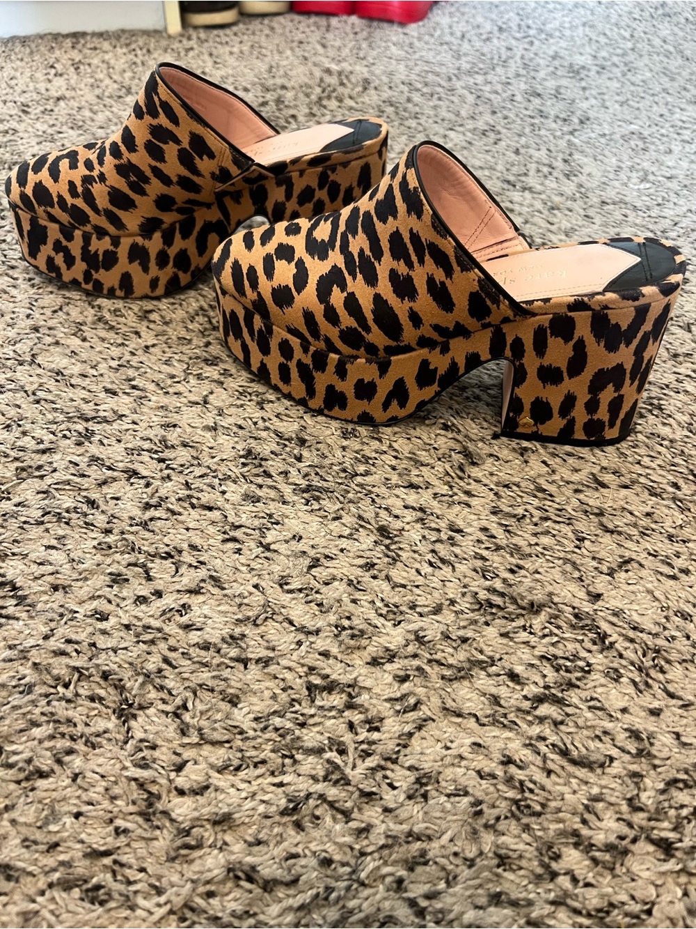 Kate Spade Amelia Leopard Print Platform Mules